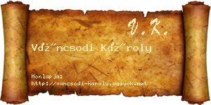 Váncsodi Károly névjegykártya
